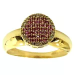 Anéis Chuveiro Ouro 18K com pavê de Diamantes e Rubis