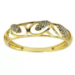 Anel Feminino de Ouro 18K com Diamantes