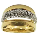 Anel Três Aros em Ouro Branco e Ouro Amarelo