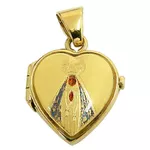 Relicário Grade em Ouro 18K Coração de N. Sra. Aparecida 