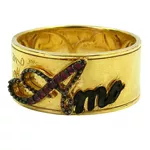 Anel em Ouro 18K com Rubis Amo Você