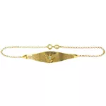 Pulseira Espírito Santo com Oração Pai Nosso Ouro 18K e Brilhantes