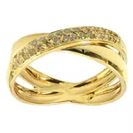 Anel Orbital em Ouro 18K com 30 Diamantes