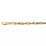 Pulseira em Ouro Branco e Amarelo 18k 3.6g 3.4mm