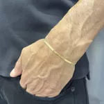 Pulseira em Ouro Masculina modelo Esteira 2.7g 2.6mm