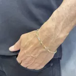 Pulseira em Ouro Branco e Amarelo 18k 3.6g 3.4mm
