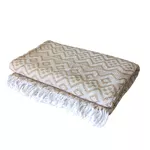 Manta Casal Tambaba 100% Algodão Mesclado Caramelo com Branco - Redes de Dormir