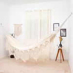 Rede De Dormir Casal Ostra Bege ( Algodão Cru )