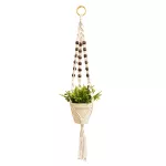 Suporte Para Vaso De Plantas Hanger Macramê (cru) Bolinhas