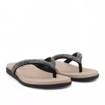 Sandalia Rasteira Strass Preta Ref. 0998.09911