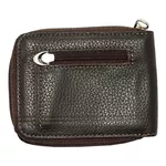 Carteira Masculina Ziper Fasolo Couro Café Textura H063 Ref. 0996.0999 