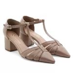 Scarpin Couro Fayence Amêndoa