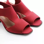 Sandália Salto Médio Neoprene Léger Vermelha 