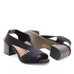 Sandália Salto Médio Neoprene Nuage Preta