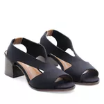 Sandália Salto Médio Neoprene Nuage Preta