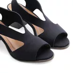 Sandália Salto Médio Neoprene Nuage Preta