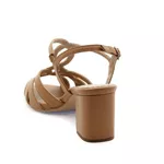 Sandália Salto Bloco Alto Couro Cayenne Coconut 
