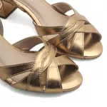Peep Toe Média Couro Sena Bronze