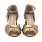 Peep Toe Média Couro Sena Bronze