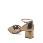 Peep Toe Média Couro Sena Bronze