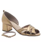 Peep Toe Média Couro Sena Bronze