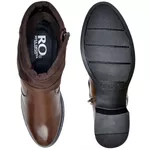 Bota Feminina Cano Baixo Couro Polaina Café