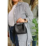 Kit Bolsa Saco Corrente Grande Preta + Bolsa Pequena Tiracolo Chloe Preta