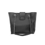 Kit Bolsa Saco Corrente Grande Preta + Bolsa Pequena Tiracolo Chloe Preta