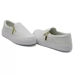 Slip On Calce Fácil Zíper Branco DKShoes