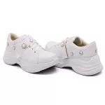 Tênis Casual Chuncky Pérola Branco Sola Tratorada DKShoes