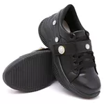Tênis Casual Chuncky Pérola Preto Sola Preta KCShoes