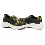 Tênis Casual Chuncky Zíper Girassol Preto Sola Tratorada DKShoes