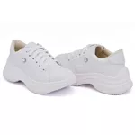 Tênis Casual Chuncky Strass Branco Sola Tratorada DKShoes