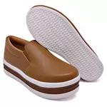 Slip On Liso Sola Alta Caramelo DKShoes