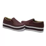 Slip On Liso Sola Alta Marsala DKShoes