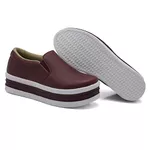 Slip On Liso Sola Alta Marsala DKShoes