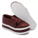 Slip On Nó Lateral Sola Alta Marsala DKShoes