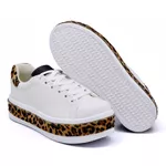 Tênis Casual Pietra Branco Sola Alta Onça DKShoes