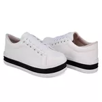 Tênis Casual Siena Branco Sola Alta Preto DKShoes