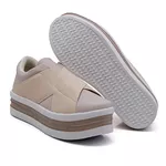 Slip On Siena Elástico Sola Alta Rosê DKShoes