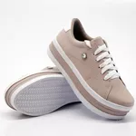 Tênis Casual Strass e Faixa Sola Alta Rosê DKShoes