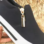 Slip On Zíper Azul Marinho Verniz Branco DKShoes