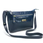 Bolsa Feminina Couro Legitimo Alça Transversal Pequena Azul