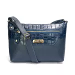 Bolsa Feminina Couro Legitimo Alça Transversal Pequena Azul