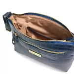 Bolsa Feminina Couro Legitimo Alça Transversal Pequena Azul