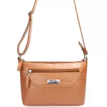Bolsa Feminina Transversal Pequena em Couro Legitimo Caramelo