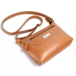 Bolsa Feminina Transversal Pequena em Couro Legitimo Caramelo