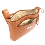 Bolsa Feminina Transversal Pequena em Couro Legitimo Caramelo