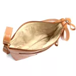 Bolsa Feminina Transversal Pequena em Couro Legitimo Caramelo