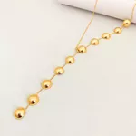 Colar Gravata Meia Bola Banhado a Ouro 18k 